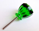 Vintage Emerald Green Glass Cabinet Knobs Drawer Pulls 1.5 Inch (s)-Dwyer Home Collection