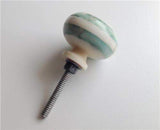 Marbled Bone Cabinet Knobs Pulls Soft Green Accents 1.50 Inch-Dwyer Home Collection