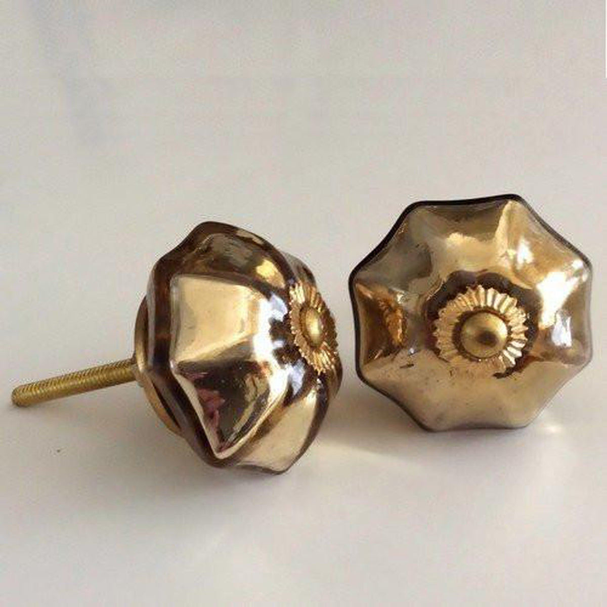 Gold Mercury Glass Knobs Drawer Pulls 1.75 Inch Dwyer Home