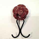 Double Prong Ceramic Flower Hook In Seven Colors 4.75 Inch High-Dwyer Home Collection