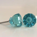 Aqua Glass Cabinet Knobs Drawer Pulls Vintage Modern 1.50 Inch (s)-Dwyer Home Collection