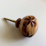 Rustic Carved Bone Cabinet Knobs Drawer Pulls 1.50 Inch-Dwyer Home Collection