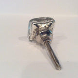 antique silver mercury flat cabinet knobs drawer pulls 1 in. square (s)