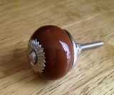 Milk Chocolate Porcelain Cabinet Knobs Dresser Drawer Pulls 1 In-Dwyer Home Collection