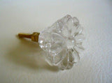 Clear Glass Daisy Cabinet Knobs Retro Drawer Pulls 1.5 Inch (s)-Dwyer Home Collection