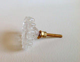 Clear Glass Beaded Edge Cabinet Knobs Pulls 1.75 Inch Set of 4-Dwyer Home Collection