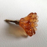 amber glass daisy drawer pulls cabinet knobs 1.4 inch