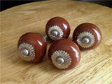 Milk Chocolate Porcelain Cabinet Knobs Dresser Drawer Pulls 1 In-Dwyer Home Collection