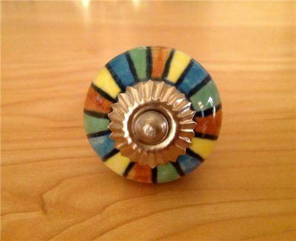 Mixed Striped Cabinet Knobs Drawer Pulls Porcelain1.50 Inch-Dwyer Home Collection