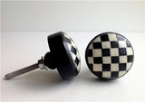 Black and White Cabinet Knobs Bone Resin 1.5 Inch (s)-Dwyer Home Collection
