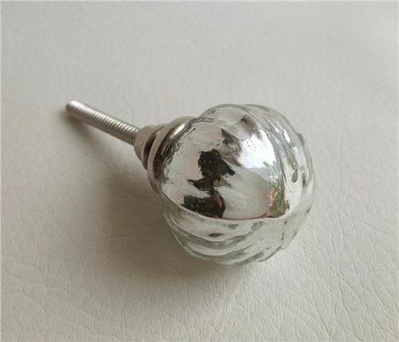 Silver Mercury Glass Cabinet Knob Pulls 1.20 Inch-Dwyer Home Collection