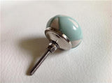 Aqua Porcelain With Hearts Cabinet Knobs Drawer Pulls 1.50 Inch-Dwyer Home Collection
