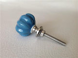 Scalloped Cabinet Knobs Turquoise Small Mini 1-Inch-Dwyer Home Collection