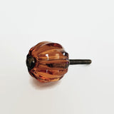 Small Amber Faceted Glass Cabinet Knobs Dresser Drawer Pulls 1.0 Inch-Dwyer Home Collection