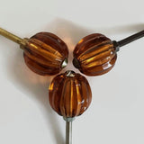 Small Amber Faceted Glass Cabinet Knobs Dresser Drawer Pulls 1.0 Inch-Dwyer Home Collection