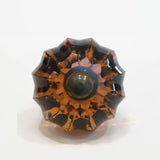 Small Amber Faceted Glass Cabinet Knobs Dresser Drawer Pulls 1.0 Inch-Dwyer Home Collection