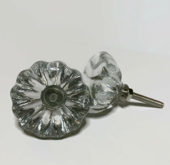 Vintage Style Clear Glass Cabinet Knobs 1.50 Inch-Dwyer Home Collection