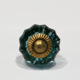 Mini Aqua Faceted Glass Cabinet Knobs 1.00 Inch-Dwyer Home Collection