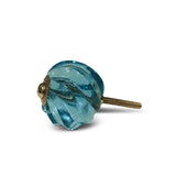 Aqua Glass Cabinet Knobs Drawer Pulls 1.40 Inch Swirl-Dwyer Home Collection