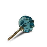 Aqua Glass Cabinet Knobs Drawer Pulls 1.40 Inch Swirl-Dwyer Home Collection
