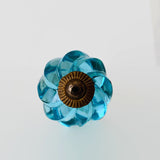 Aqua Glass Cabinet Knobs Drawer Pulls 1.40 Inch Swirl-Dwyer Home Collection