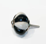 Black and White Porcelain Cabinet Knobs 1.75 Inch-Dwyer Home Collection
