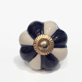 Black and White Porcelain Cabinet Knobs 1.75 Inch-Dwyer Home Collection