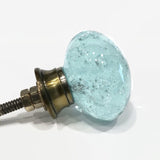 Aqua Blue Glass Bubble Cabinet Knobs Drawers Coastal 1.25 Inch-Dwyer Home Collection