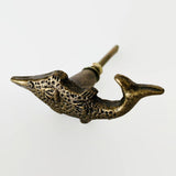 Brass Shark Cabinet Knobs Drawer Pulls Coastal Nautical 2.75 Inch-Dwyer Home Collection