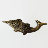 Brass Shark Cabinet Knobs Drawer Pulls Coastal Nautical 2.75 Inch-Dwyer Home Collection