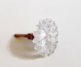 Boho Glass Cabinet Knobs Pulls Beaded Edge Clear 1.75 Inch (s)-Dwyer Home Collection