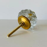 Clear Hobnail Glass Cabinet Knobs Pulls Studded 1.75 Inch-Dwyer Home Collection