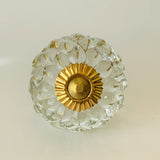 Clear Hobnail Glass Cabinet Knobs Pulls Studded 1.75 Inch-Dwyer Home Collection