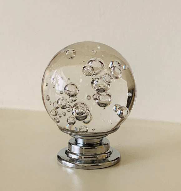 Clear Glass Bubble Small 1-Inch Cabinet Knobs Furniture Drawer Pulls-Dwyer Home Collection