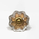 Clear Glass Flower Cabinet Knobs Drawer Pulls 1.50 Inch-Dwyer Home Collection