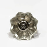 Clear Glass Flower Cabinet Knobs Drawer Pulls 1.50 Inch-Dwyer Home Collection