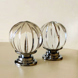 Small Clear Glass Ribbed 1 Inch Cabinet Knobs Furniture Drawer Pulls-Dwyer Home Collection
