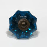 Turquoise Blue Glass Cabinet Knobs 1.75 Inch or 4 Inch Drawer Handles-Dwyer Home Collection