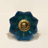 Turquoise Blue Glass Cabinet Knobs 1.75 Inch or 4 Inch Drawer Handles-Dwyer Home Collection