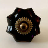 Deep Purple Glass Flower Cabinet Knobs Dresser Drawer Pulls 1.75 Inch-Dwyer Home Collection