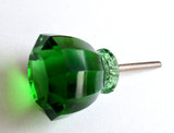 antique emerald green glass cabinet knob drawer pulls 1.50 inch