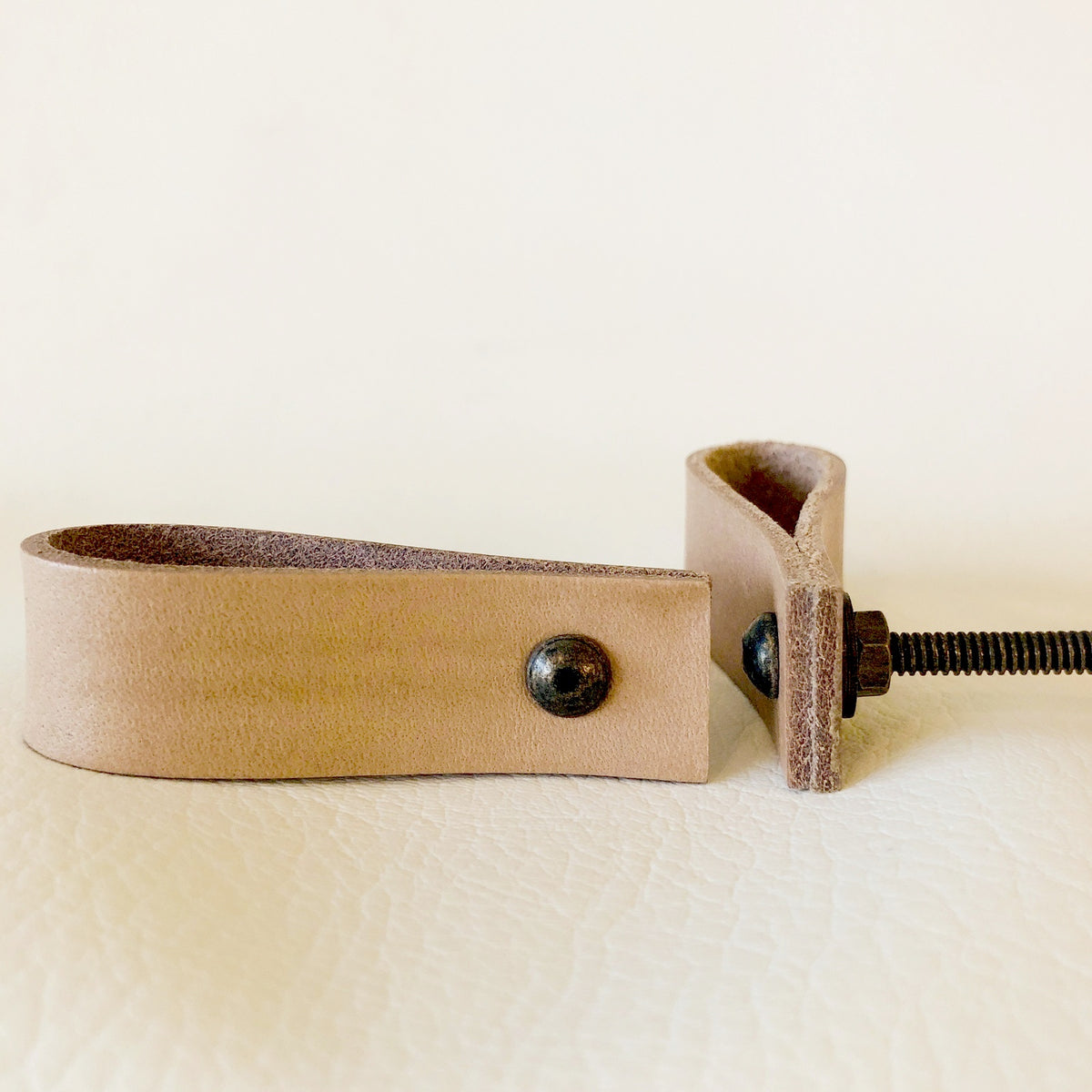 Leather Loop Drawer Pulls In Light Tan 2.60 Inch Loops Dwyer Home