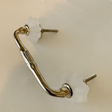 Cabinet Handles Frosted White Glass Accents 4 Inch-Dwyer Home Collection