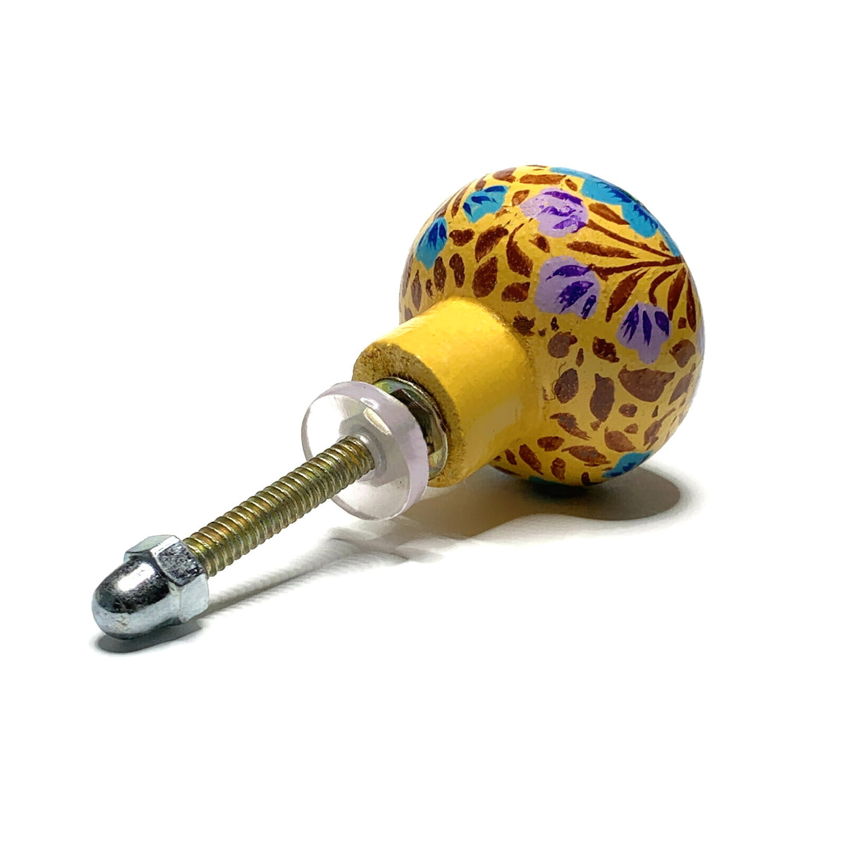 Boho Floral Design Quality Crafted Wooden Knobs Dwyer Home Collection