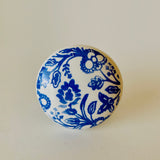 Blue Floral Cabinet Knobs Pulls Porcelain 1.50 Inch-Dwyer Home Collection