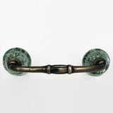 Mint Green Glass Bubble 4 Inch Cabinet Handles Pulls Slim Style-Dwyer Home Collection