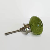 Olive Green Glass Bubble Cabinet Knobs Dresser Drawer Pulls (s)-Dwyer Home Collection