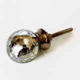 Silver Mercury Crackle Glass Cabinet Knob Pulls 1.25 Inch-Dwyer Home Collection