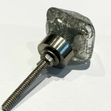 Silver Crackle Mercury Glass Cabinet Knobs Pulls 1.25" Square-Dwyer Home Collection