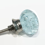 Aqua Blue Glass Bubble Cabinet Knobs Drawers Coastal 1.25 Inch-Dwyer Home Collection